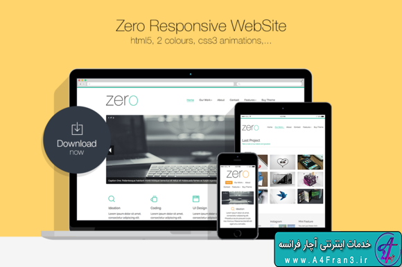 دانلود قالب HTML سایت Zero