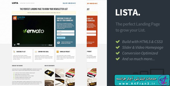 دانلود قالب HTML سایت Lista