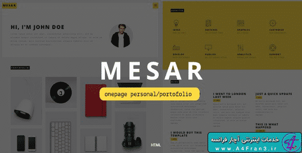 دانلود قالب HTML تک صفحه ای Mesar