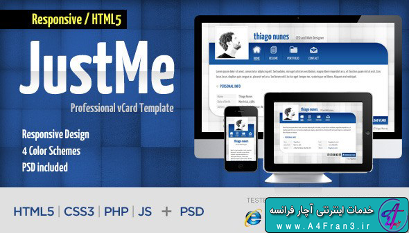 دانلود قالب HTML رزومه JustMe