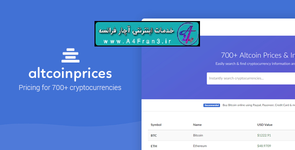 دانلود اسکریپت نرخ ارز و سکه Altcoin Prices