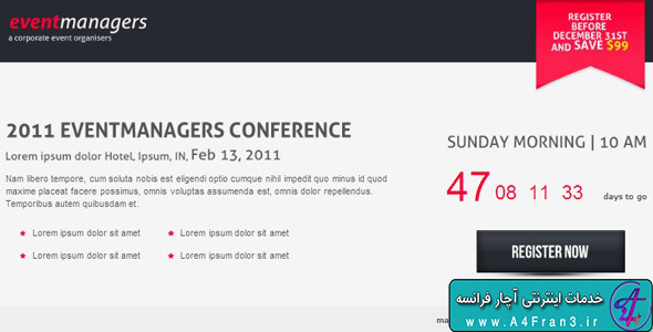 دانلود قالب HTML سایت Eventmanagers Event