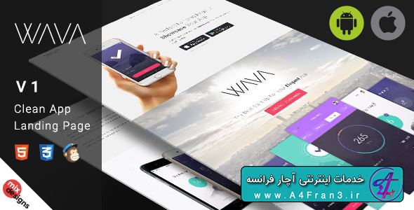 دانلود قالب HTML سایت Wava App Landing Page