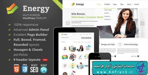 دانلود قالب چندمنظوره وردپرس Energy