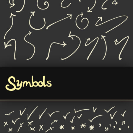 دانلود مجموعه براش فتوشاپ خطوط Doodle Symbols PS Brushes Set 1