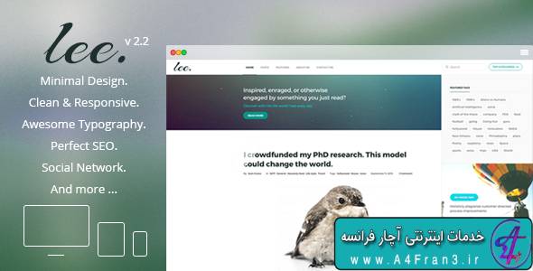 دانلود قالب وبلاگی وردپرس Lee Blog