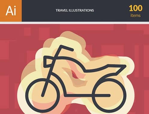 دانلود مجموعه 100 وکتور سفر Travel Illustrations Pack