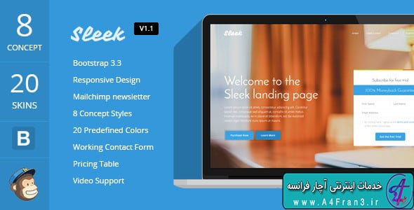 دانلود قالب HTML سایت Sleek