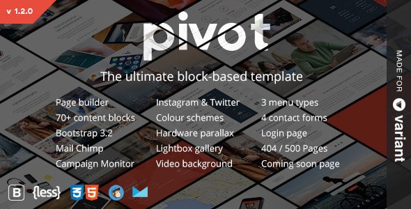 دانلود قالب HTML سایت Pivot همراه با برگه ساز