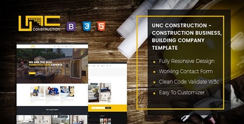 دانلود قالب HTML ساختمانی Unc Construction