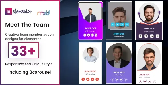 دانلود افزونه وردپرس Meet the team برای المنتور