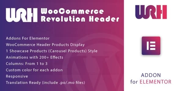 دانلود افزونه وردپرس WooCommerce Revolution Header برای المنتور