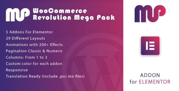 دانلود افزونه وردپرس WooCommerce Revolution Mega Pack برای المنتور