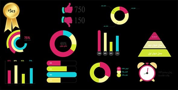 دانلود موشن گرافیک مجموعه اینفوگرافیک و نمودار