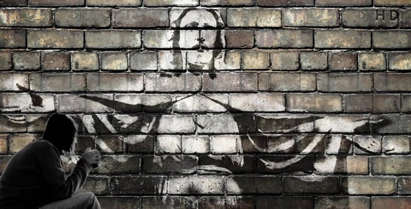 دانلود ویدیو انسان و نقش عیسی مسیح روی دیوار