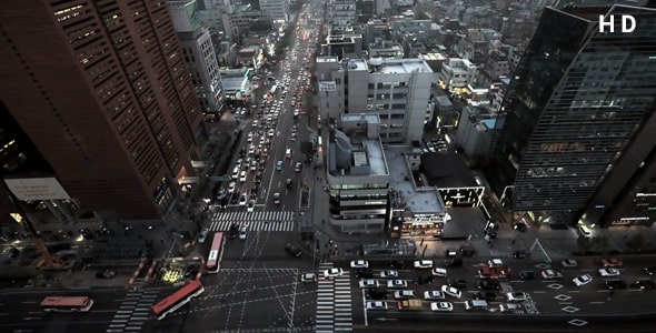 دانلود ویدیو نمای بالا از ساختمان های شهر سئول