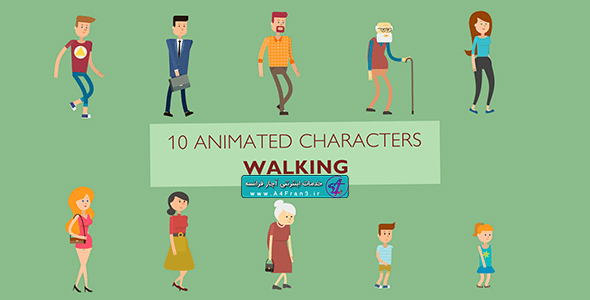 دانلود مجموعه 10 کاراکتر انسان در حال راه رفتن