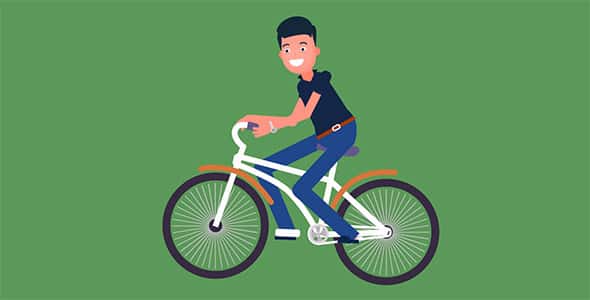 دانلود موشن گرافیک انسان در حال دوچرخه سواری