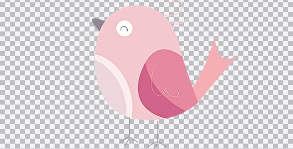 دانلود تصویر PNG پرنده کارتونی صورتی