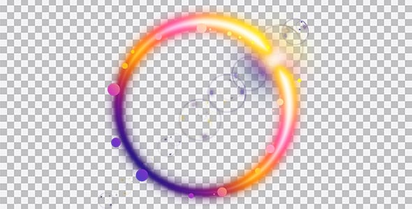 دانلود تصویر PNG دایره نورانی با حباب رنگی