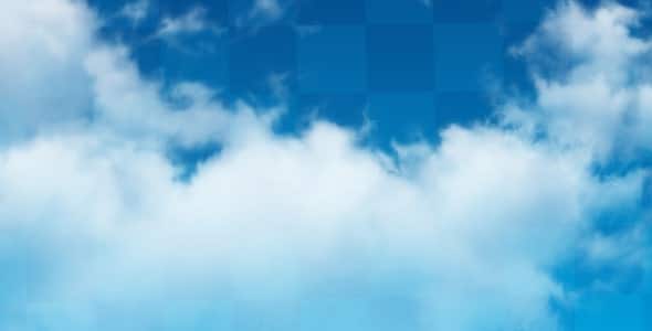 دانلود تصویر PNG ابر سفید در آسمان آبی