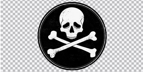 دانلود تصویر PNG استخوان و جمجمه نماد دزد دریایی