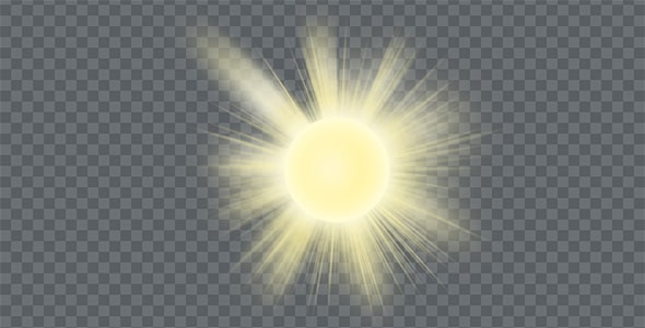 دانلود تصویر PNG بازتاب و اشعه نور خورشید