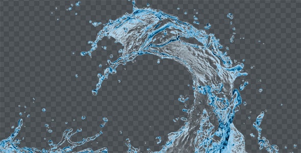 دانلود تصویر PNG موج و قطرات پراکنده آب