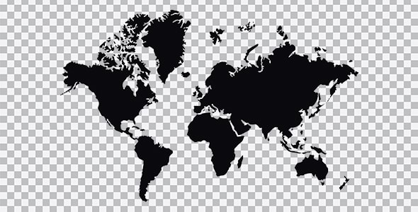دانلود تصویر PNG طرح نقشه کشورهای جهان
