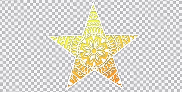 دانلود تصویر PNG ستاره طلایی با طرح اسلیمی