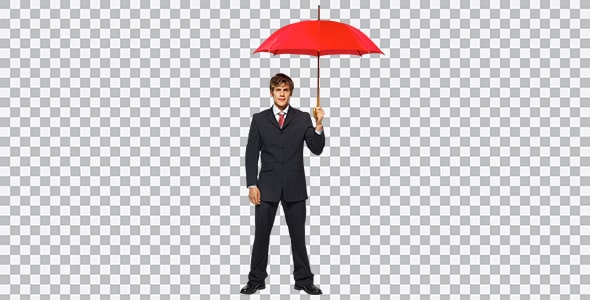 دانلود تصویر PNG مرد تاجر با چتر