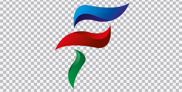 دانلود تصویر PNG لوگو رنگی سه بعدی طرح F