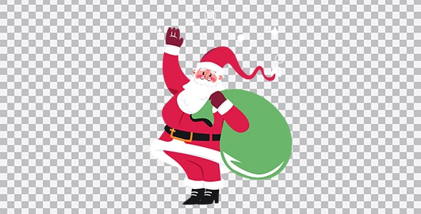 دانلود تصویر PNG طراحی فلت بابانوئل و کیسه