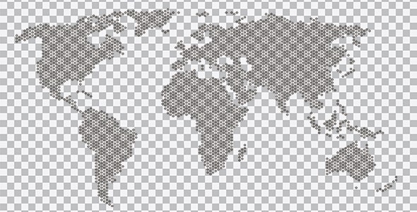 دانلود تصویر PNG نقشه جهان طرح نقطه ای