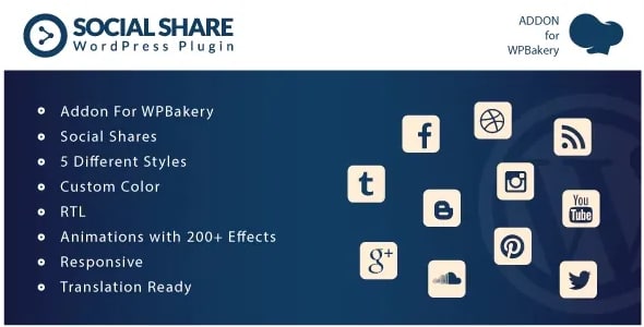 دانلود ادآن وردپرس Social Share برای WPBakery